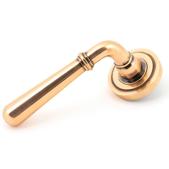 Newbury Lever on Art Deco Rose Set - Polished Bronze