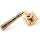 Hammered Newbury Lever on Square Rose Set - Polished Bronze