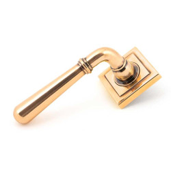 Polished Bronze Newbury Lever on Square Rose Set - Unsprung