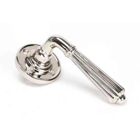 Polished Nickel Hinton Lever on Rose Set - Unsprung