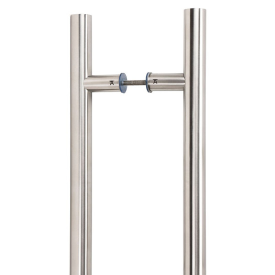 T Bar Handle with Back-to-Back Fixings - Satin Marine Stainless Steel