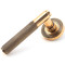 Polished Bronze Brompton Lever Door Handle on Beehive Rose Set - Unsprung