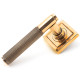 Polished Bronze Brompton Lever Door Handle on Square Rose Set - Unsprung