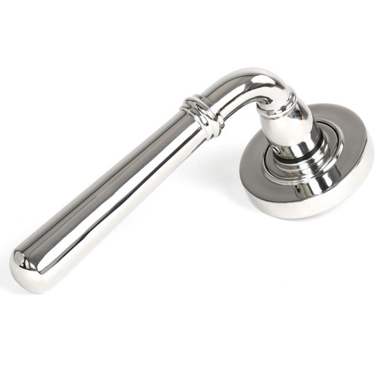 Newbury Lever on Round Rose Set - Polished Marine Stainless Steel
