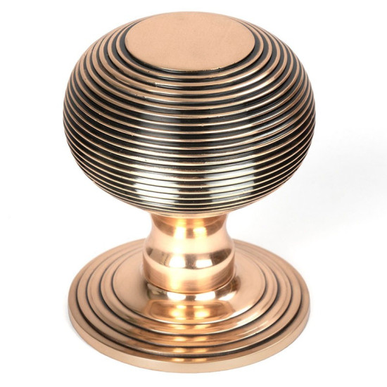 Beehive Centre Door Knob - Polished Bronze