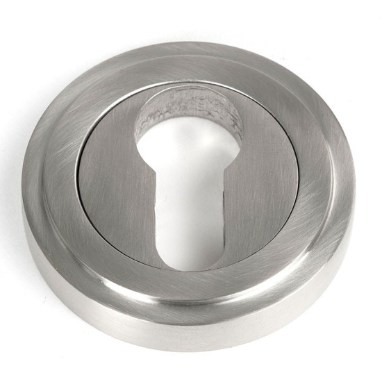 Satin Marine Stainless Steel Art Deco Euro Escutcheon