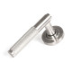 Brompton Sprung Lever Door Handle on Round Rose Set - Satin Marine Stainless Steel