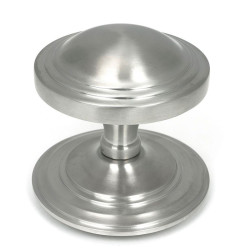 Art Deco Centre Door Knob - Satin Marine Stainless Steel