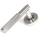 Brompton Sprung Lever Door Handle on Beehive Rose Set - Polished Marine Stainless Steel