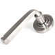 Avon Sprung Lever Door Handle on Round Rose Set - Satin Marine Stainless Steel