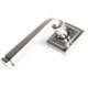 Avon Sprung Lever Door Handle on Square Rose Set - Polished Marine Stainless Steel