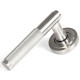 Brompton Unsprung Lever Door Handle on Art Deco Rose Set - Satin Marine Stainless Steel