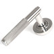 Brompton Unsprung Lever Door Handle on Round Rose Set - Polished Marine Stainless Steel