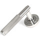 Brompton Unsprung Lever Door Handle on Art Deco Rose Set - Polished Marine Stainless Steel