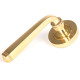 Avon Sprung Lever Door Handle on Round Rose Set - Polished Brass