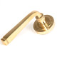 Avon Sprung Lever Door Handle on Art Deco Rose Set - Polished Brass