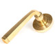 Avon Sprung Lever Door Handle on Beehive Rose Set - Polished Brass