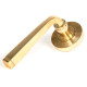 Avon Unsprung Lever Door Handle on Beehive Rose Set - Polished Brass