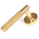Brompton Sprung Lever Door Handle on Beehive Rose Set - Polished Brass