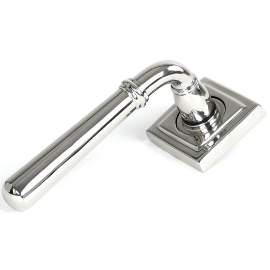 Newbury Lever on Square Rose Set - Polished Marine Stainless Steel