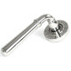 Newbury Unsprung Lever Door Handle on Beehive Rose Set - Polished Marine Stainless Steel