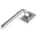Newbury Unsprung Lever Door Handle on Square Rose Set - Polished Marine Stainless Steel