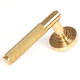 Brompton Unsprung Lever Door Handle on Beehive Rose Set - Polished Brass