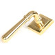 Newbury Lever on Square Rose Set - Polished Brass