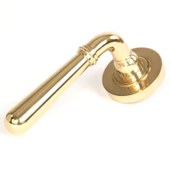 Polished Brass Newbury Lever on Round Rose Set - Unsprung