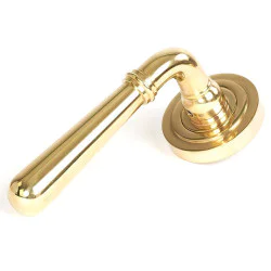 Polished Brass Newbury Lever on Art Deco Rose Set - Unsprung