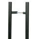 Offset T Bar Handle with Back-to-Back Fixings - Matt Black