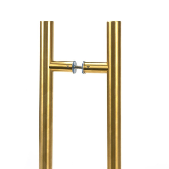 T Bar Handle with Back-to-Back Fixings - Aged Brass