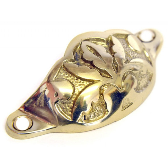 Brass Edwardian Leaf Drawer Pull