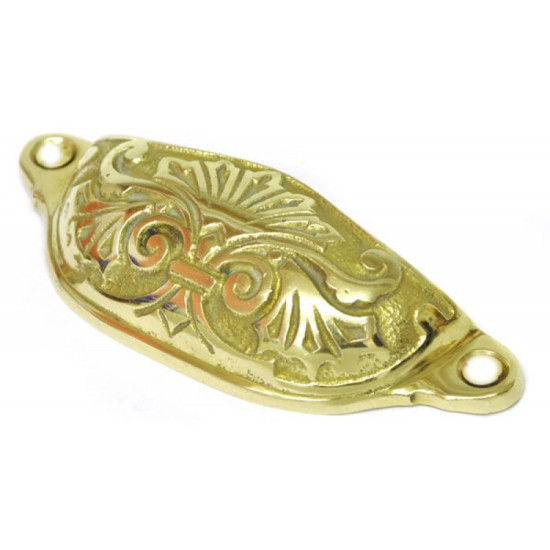 Brass Victorian Fan Drawer Pull