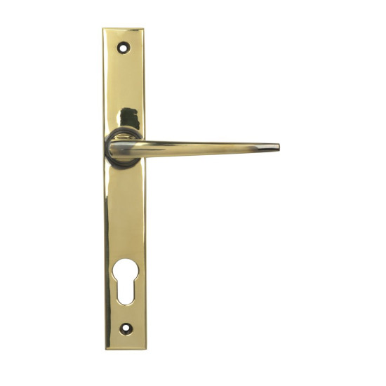 Eaton Slimline Lever Espagnolette Lock Set - Aged Brass