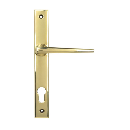 Eaton Slimline Lever Espagnolette Lock Set - Polished Brass