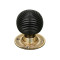 Ebony Beehive Door Knobs with Polished Brass Roses