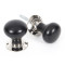 Ebony Knob Set with Nickel Roses