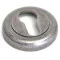 Euro Escutcheon with a Radius Edge Rose - Distressed Silver Finish