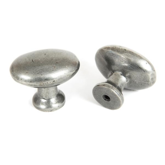 Blacksmith Pewter Patina Oval Knob