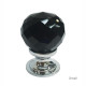 Facetted Black Glass Cabinet Knob