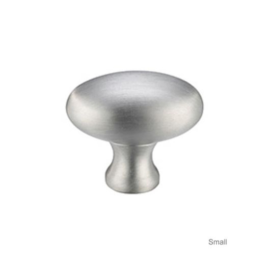 Oval Cupboard Knob - Satin Chrome