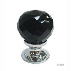 Facetted Black Glass Cabinet Knob