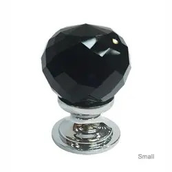 Facetted Black Glass Cabinet Knob