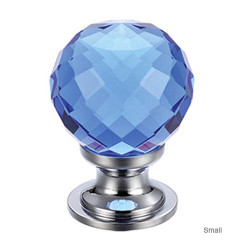 Facetted Blue Glass Cabinet Knob