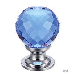 Facetted Blue Glass Cabinet Knob