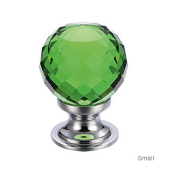 Facetted Green Glass Cabinet Knob