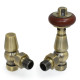 Faringdon Thermostatic Radiator Valve - Antique Brass Angled TRV