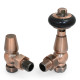 Faringdon Thermostatic Radiator Valve - Antique Copper Angled TRV