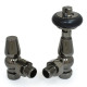 Faringdon Thermostatic Radiator Valve - Black Nickel Angled TRV